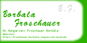 borbala froschauer business card
